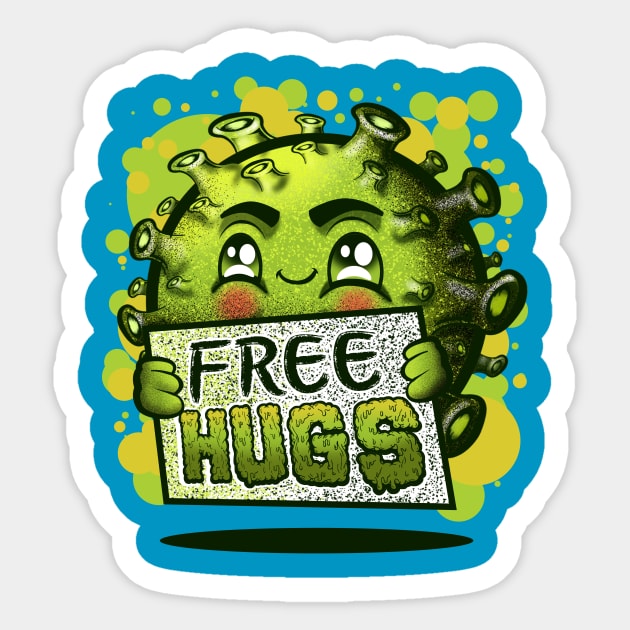 corona free hugs cute and funny Sticker by the house of parodies